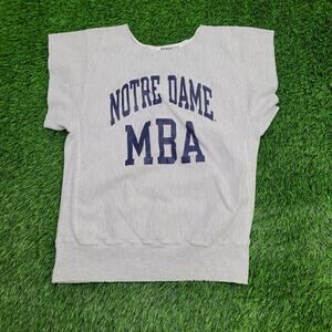 Vintage 90s Notre-Dame MBA Sweatshirt Medium 20x27 Gray USA